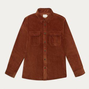Rust-colored velvet overshirt  (size S) from French brand Hast